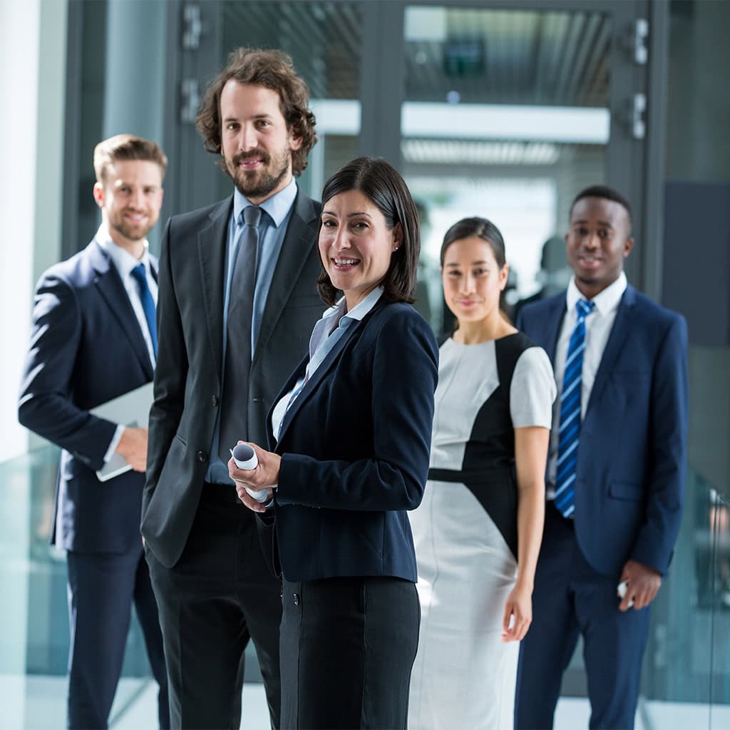 confident businesspeople standing in office 2025 04 04 20 28 40 utc
