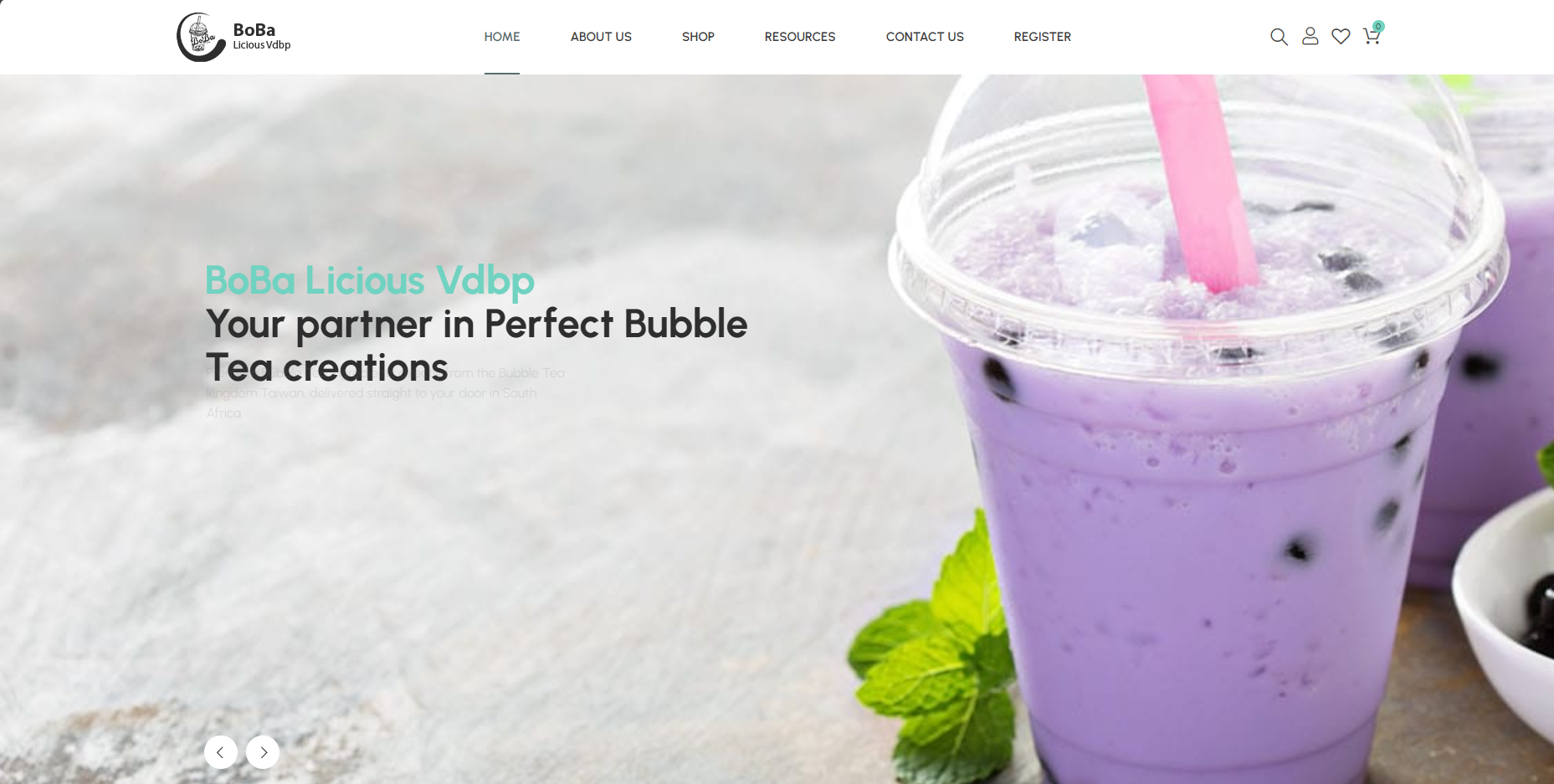 Boba Licious Vdbp homepage designed by SynthX Media