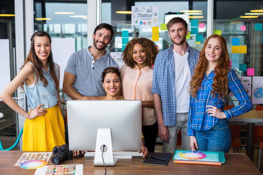 Performance Marketing for SA Business: 2026 Playbook 20 portrait of smiling graphic designers working at d 2026 01 11 10 31 25 utc scaled 1