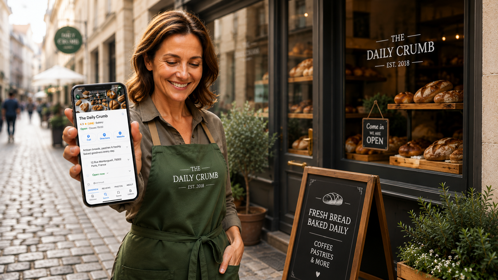 Google Business Profile optimization — a complete listing acting as the front door to a local business