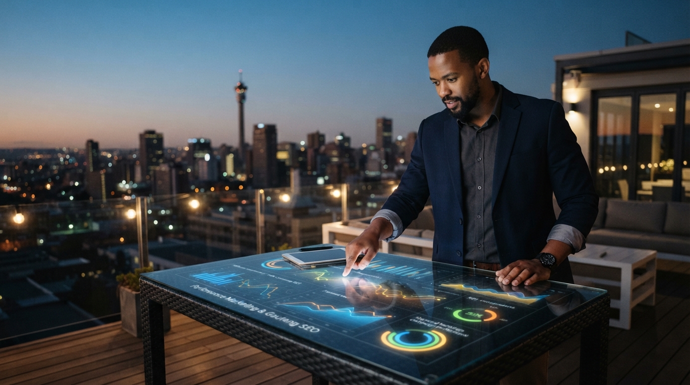 Performance marketing and SEO strategy session for a Johannesburg business