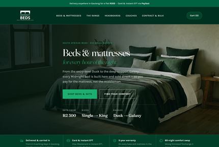 Midnight Beds website