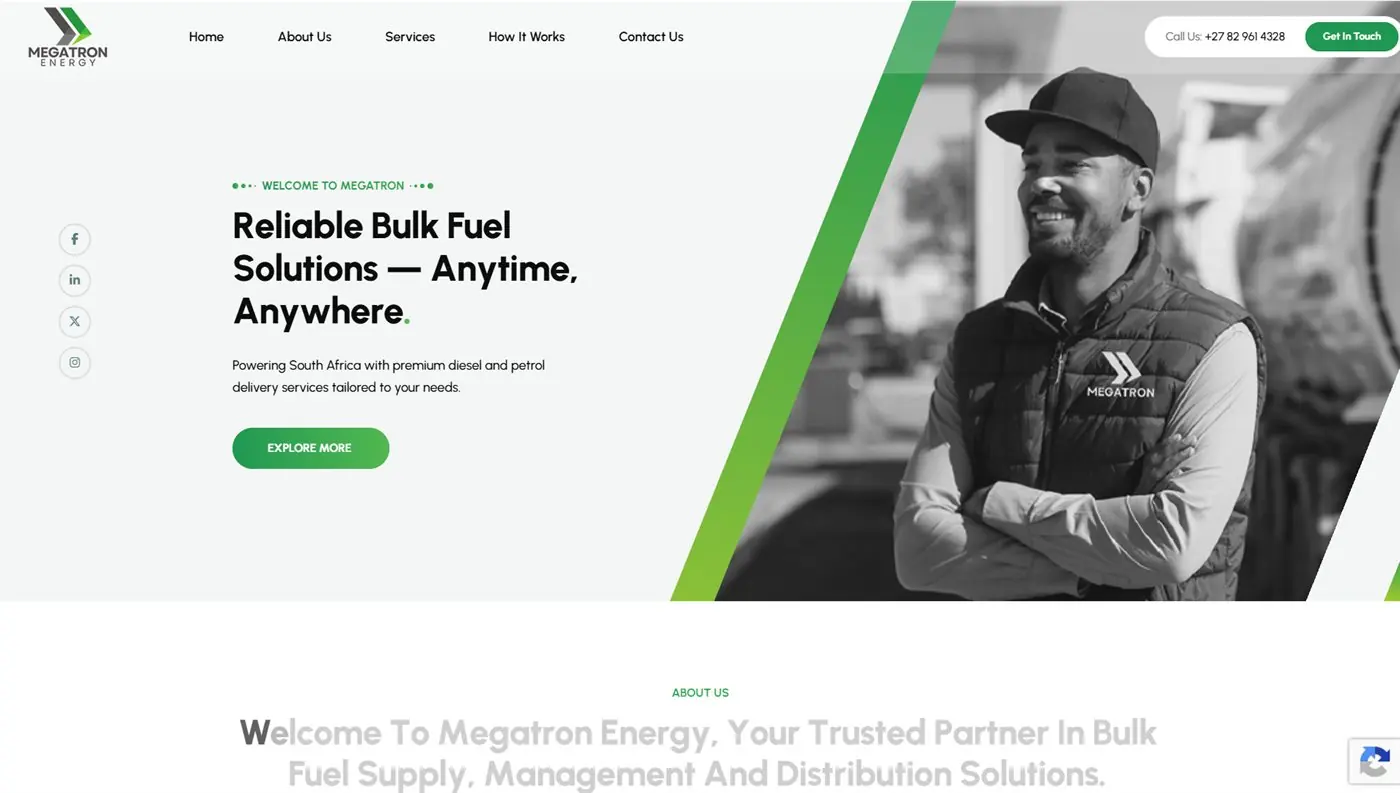 Web Design Gauteng 10 Megatron Energy website
